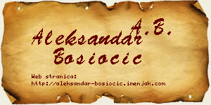 Aleksandar Bosiočić vizit kartica